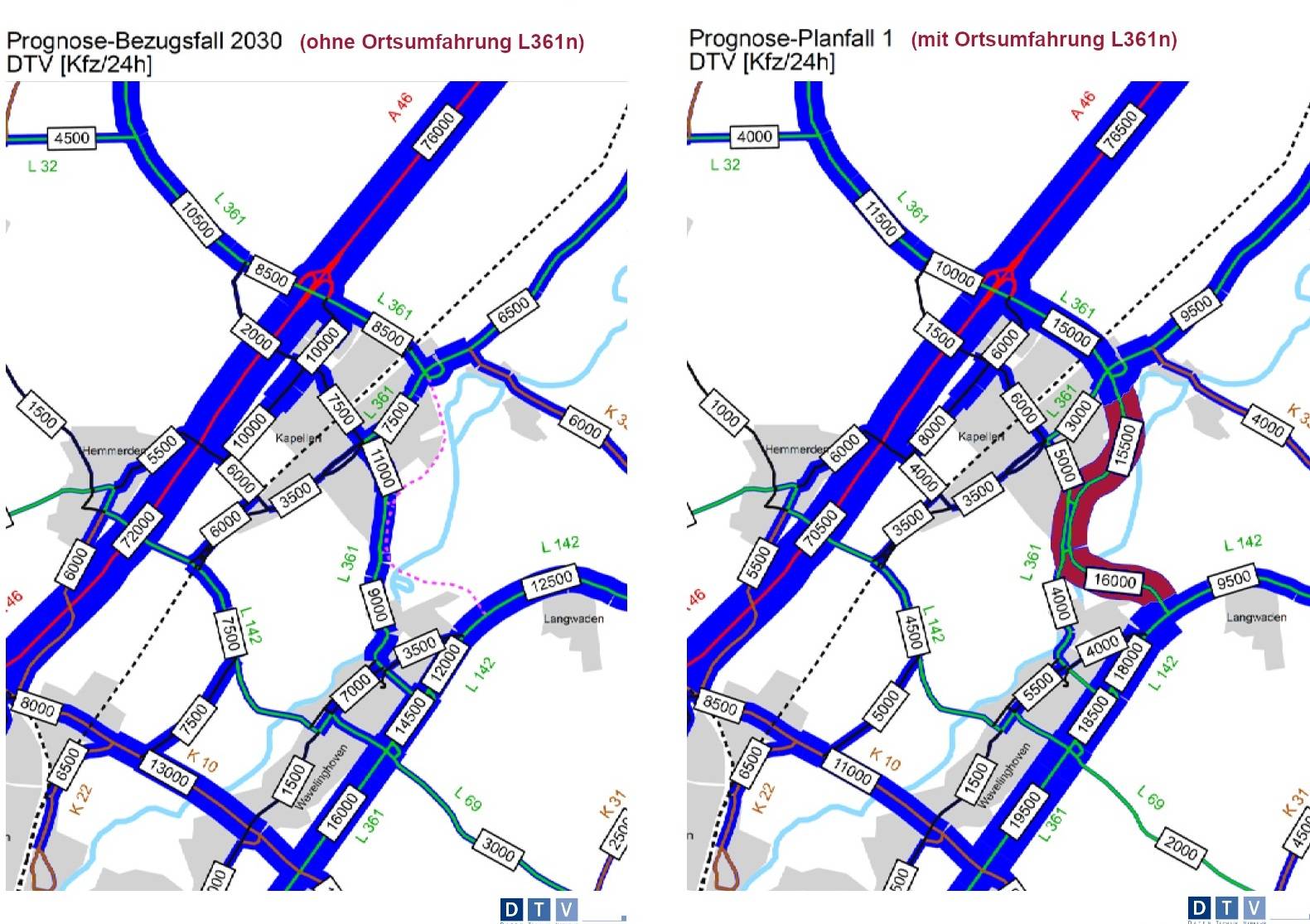  „Straßen.NRW“ plant den Neubau der L 361 n OrtsumgehungKapellen. Für diese Baumaßnahme wurde eine Verkehrsuntersuchung durchgeführt.  Um größtmögliche Transparenz herzustellen, wurde das Verkehrsgutachten im Internet veröffentlicht. Das Gutachten sowie weitere Informationen zur Planung der L361n finden sich unter der Adresse:   L361n: Planung der Ortsumgehung Kapellen | Straßen.NRW 