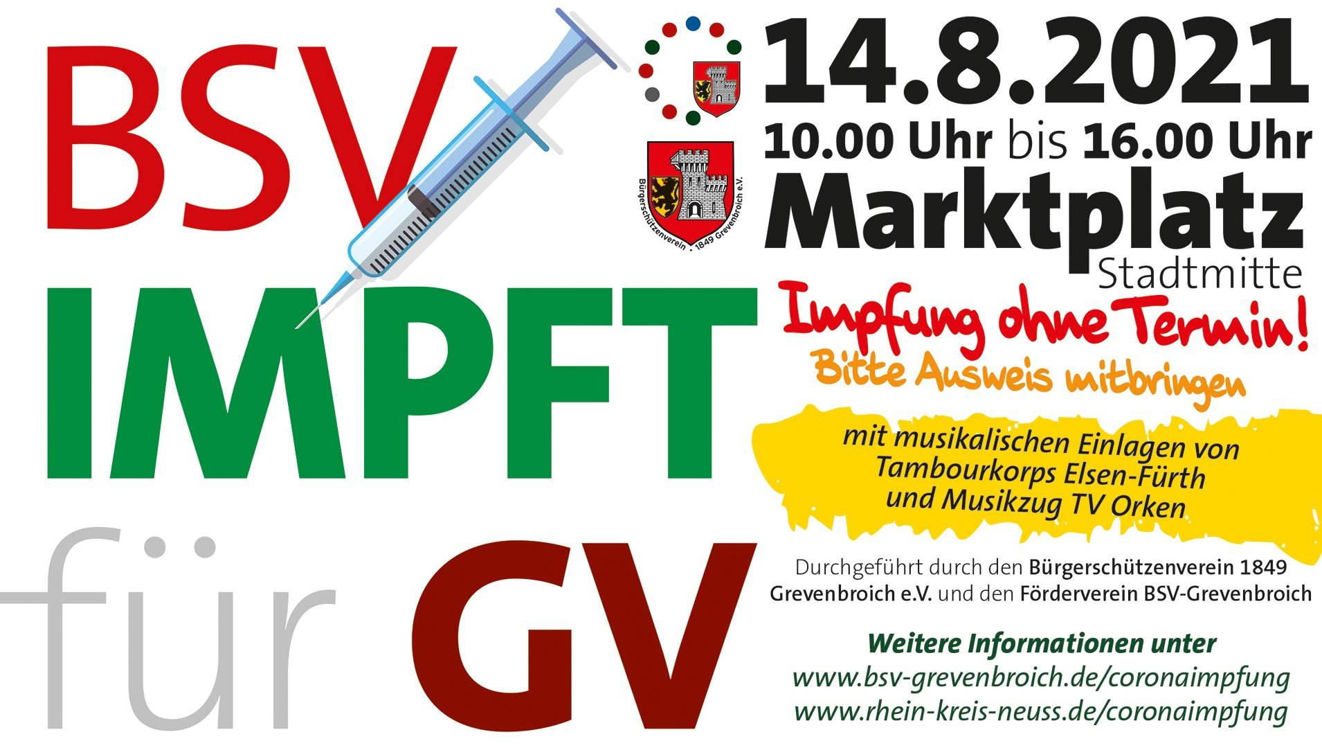 Mobiles Impfangebot auf dem Grevenbroicher Marktplatz