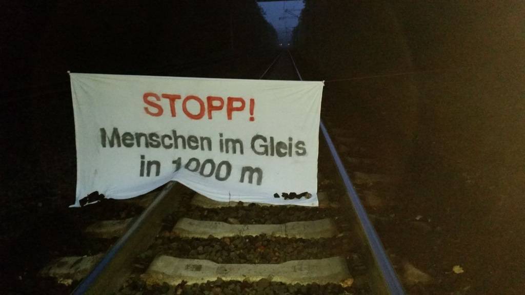 Schienenblockade des Kohlekraftwerks Neurath