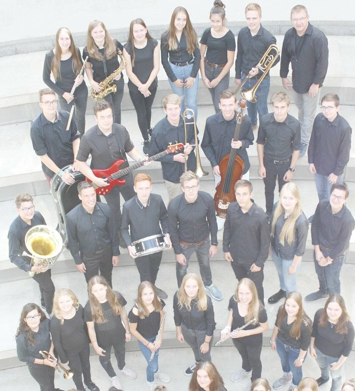 Die Concert Band des Gymnasiums Jüchen hat es geschafft, das Ensemble auch während der Corona-Zeit zu halten. 
  