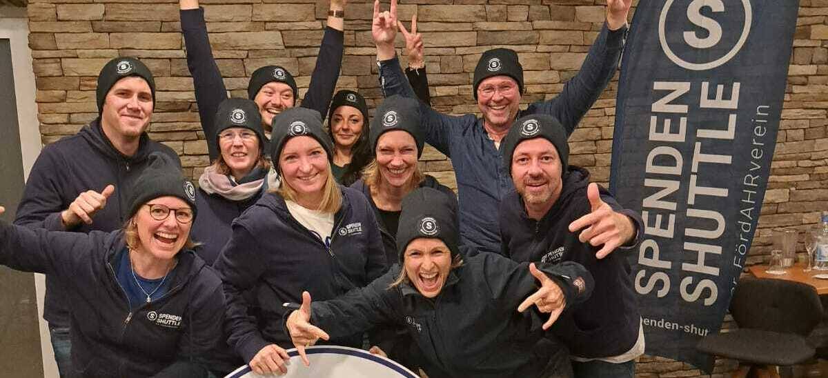   Das Spenden-Shuttle-Team ist hochmotiviert.  