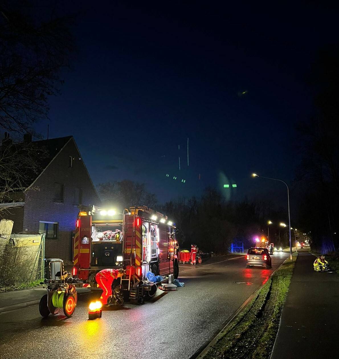 Brandeinsatz nach einer Explosion in Gindorf.