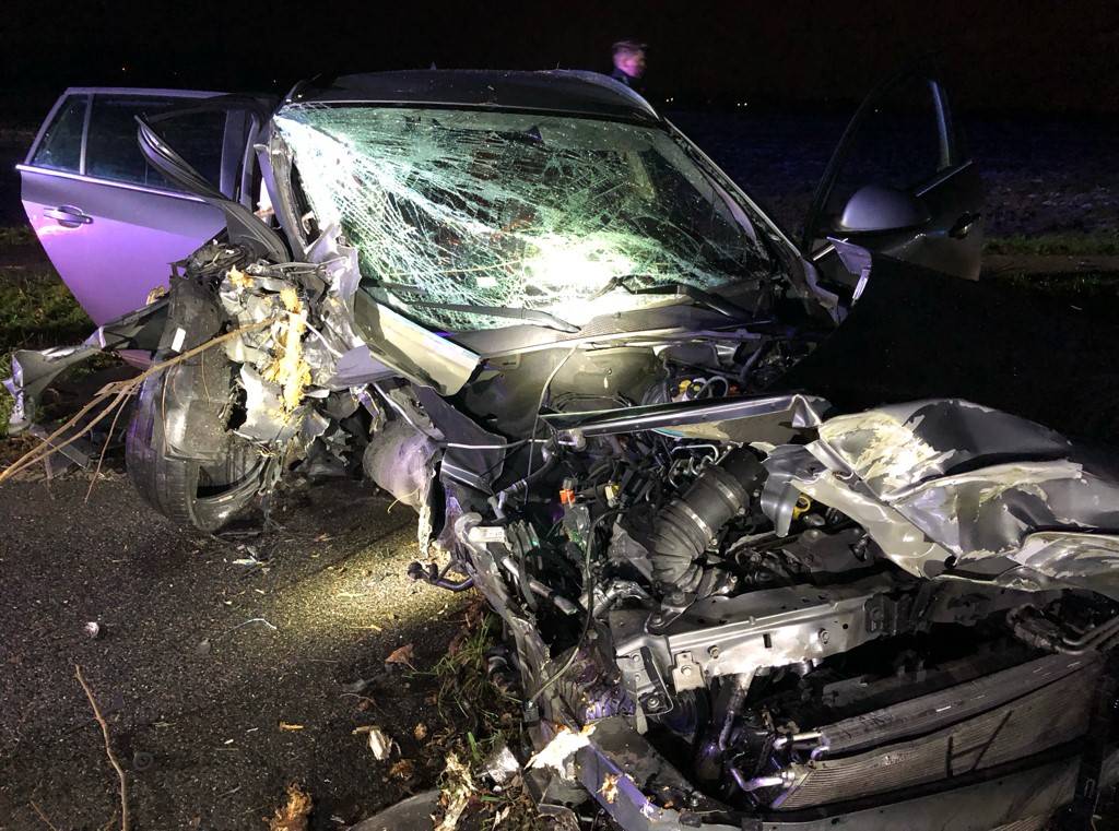 Das verunfallte Auto.  
