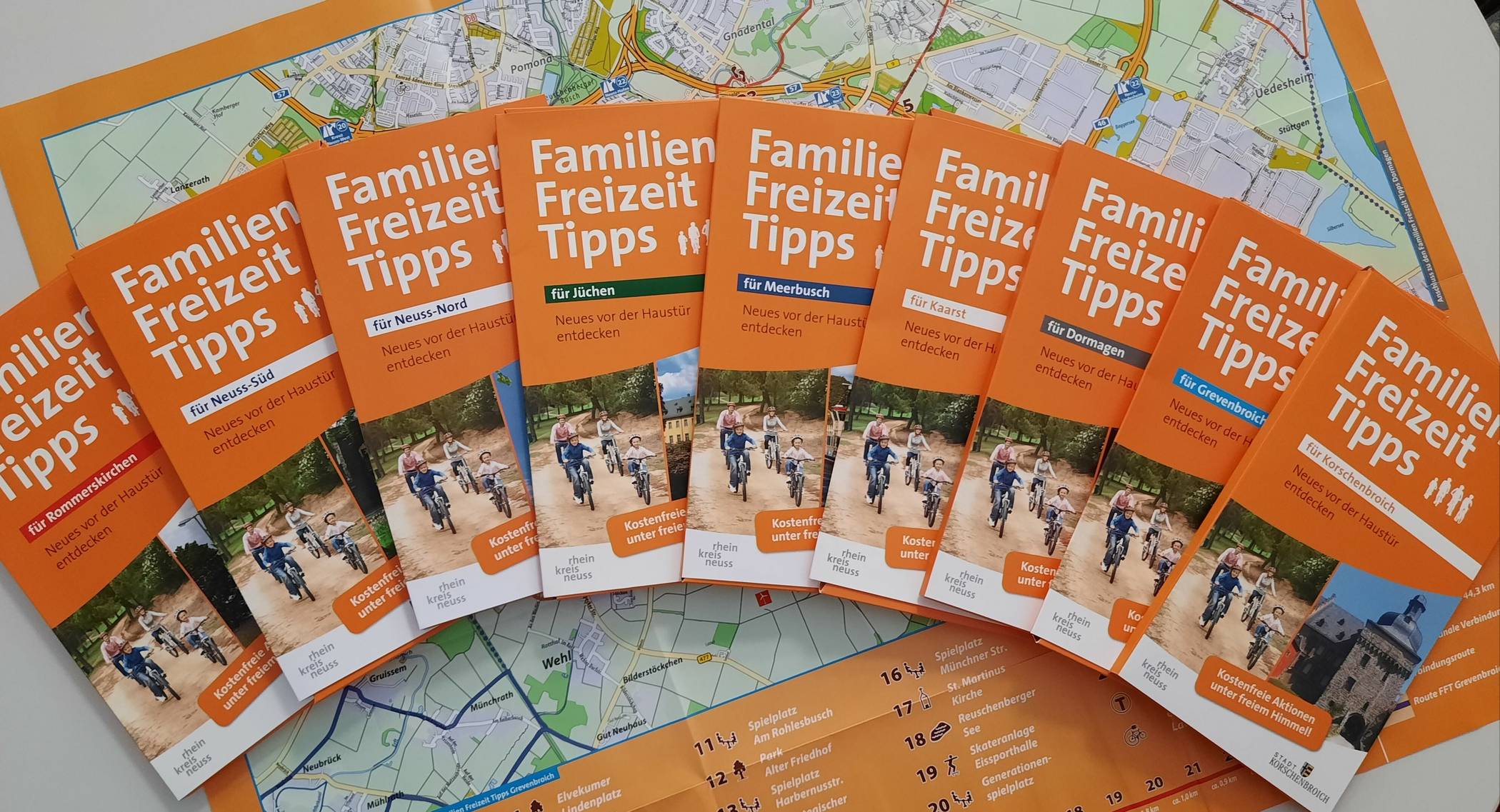  Sie bieten Ausflugstipps von Dormagen bis Meerbusch: die „Familien Freizeit Tipps“ des Rhein-Kreises. 