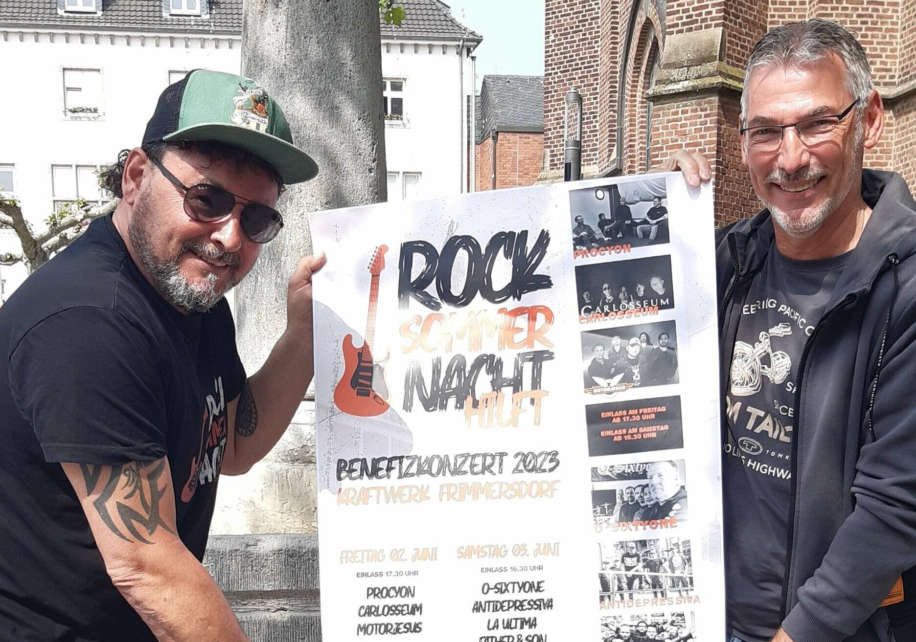  Hansi Holz und Ralf Kühn vom Verein „Rock Sommer Nacht hilft“.   