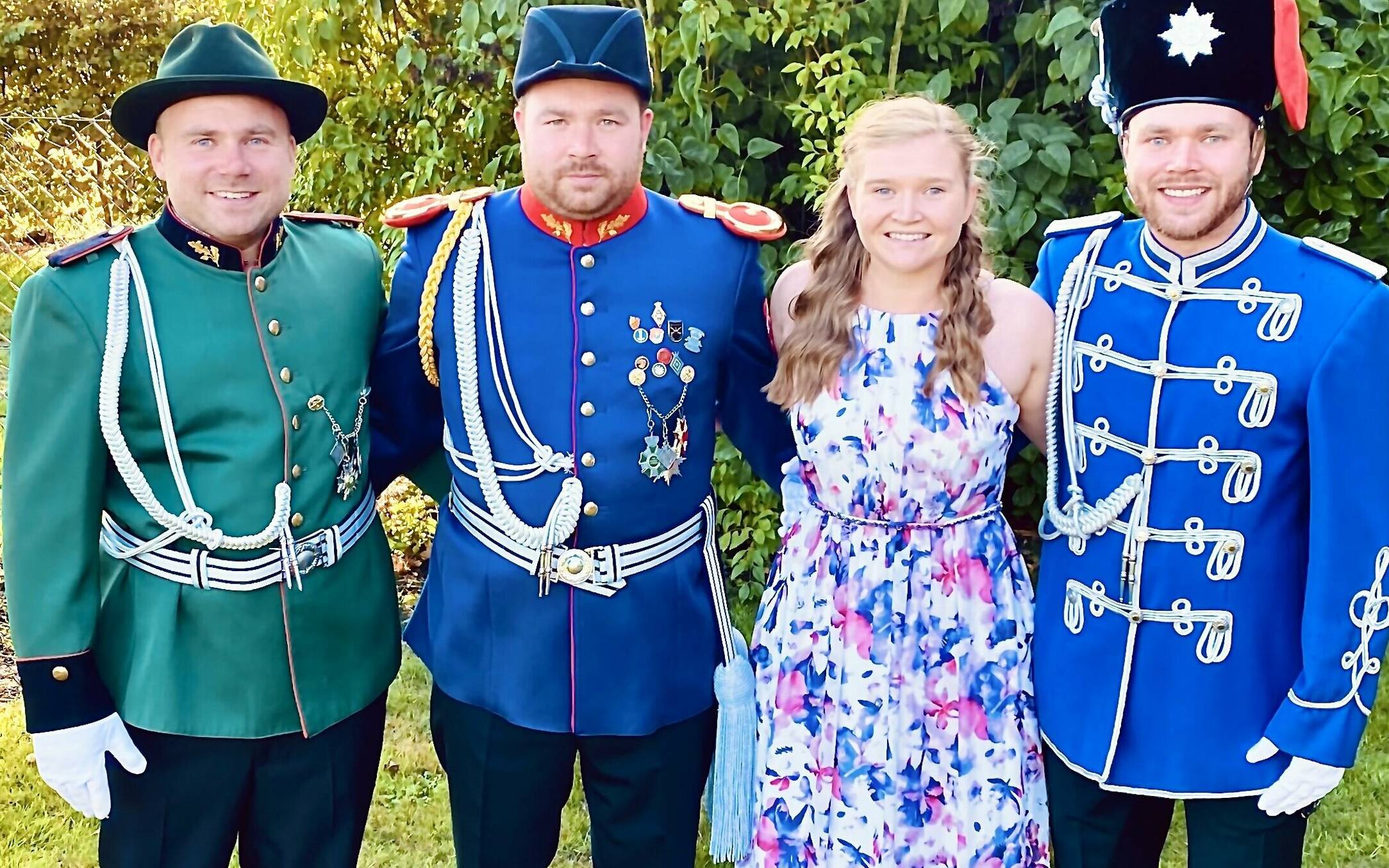 Die Prinzen und die Prinzessin des Königspaares (von links): Martin Klein, Stefan Klein, Lisa Heimanns und Simon Klein.