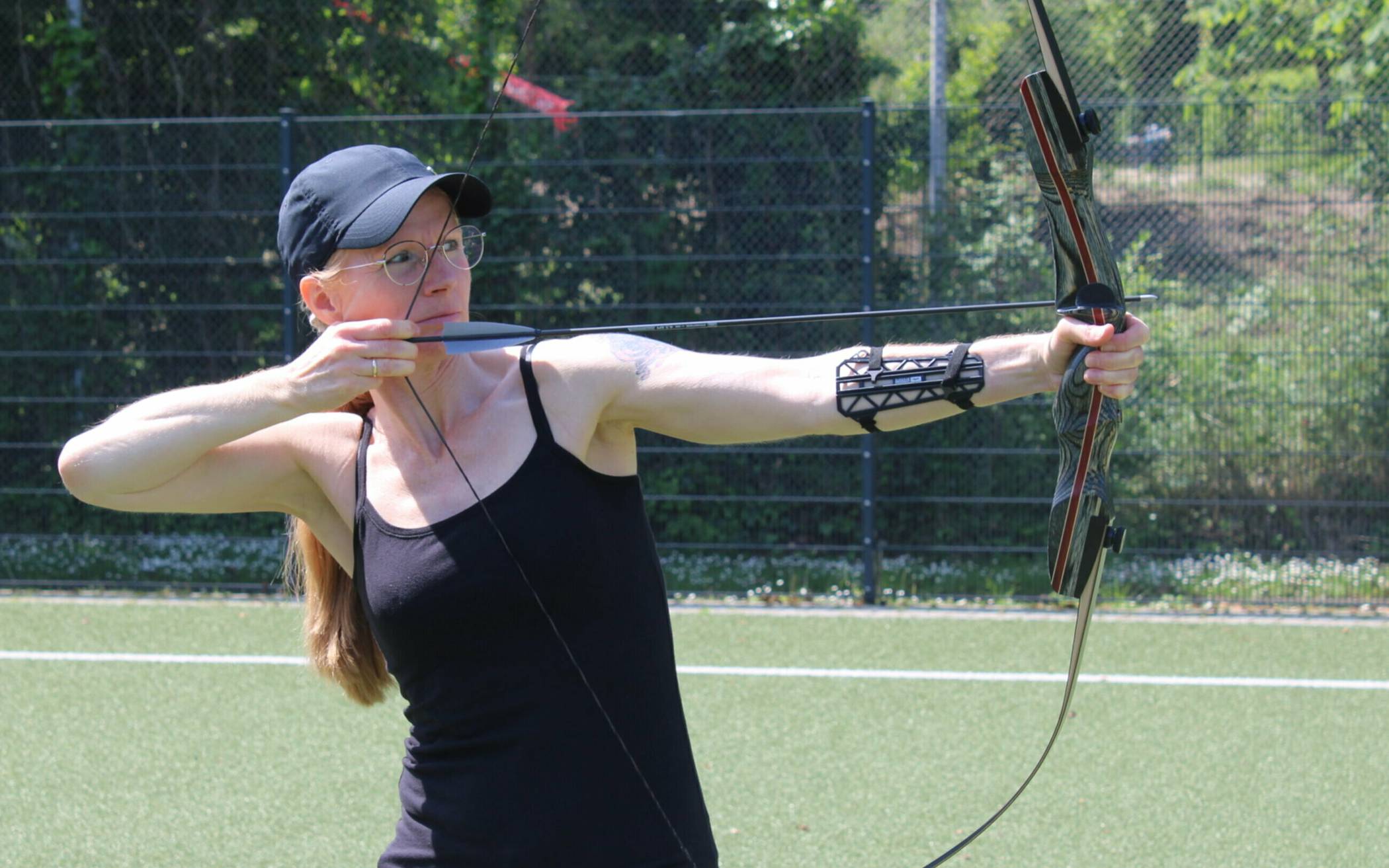 Simone hat erst zwei Trainingseinheiten absolviert, den Bogen aber schon ganz gut raus.    
