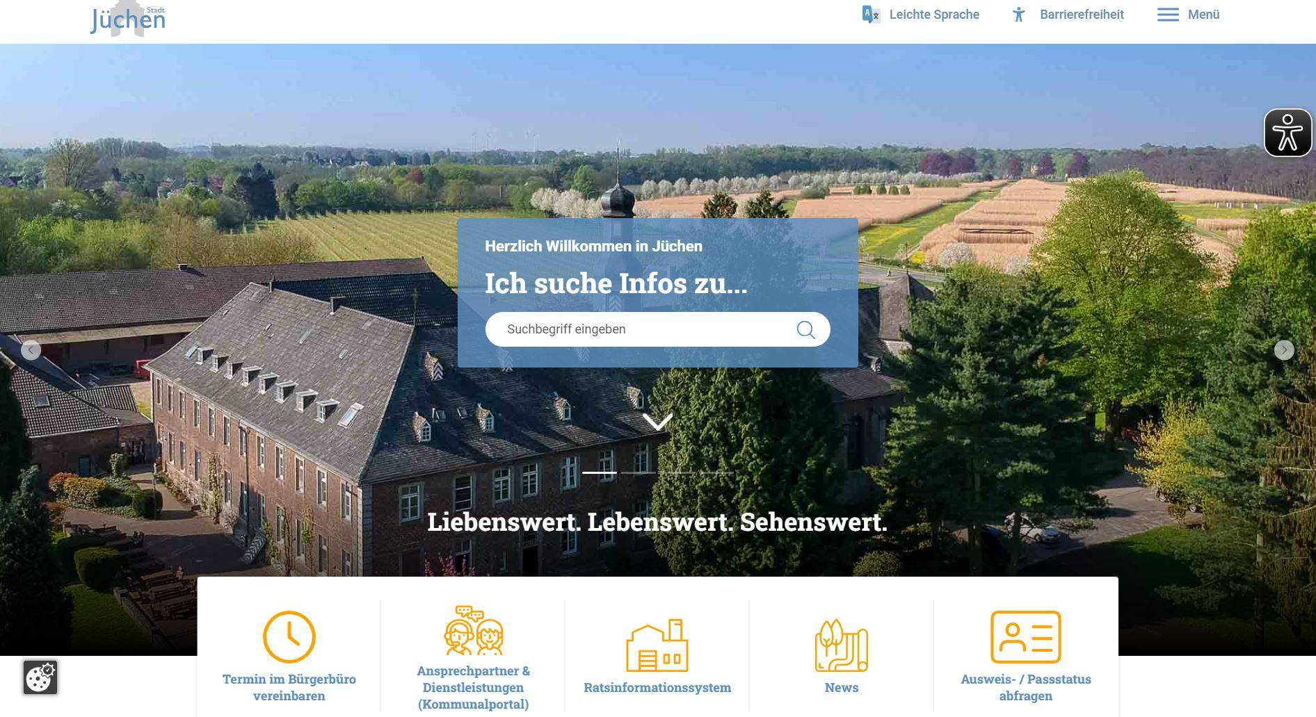  Die Stadt Jüchen hat einen neuen Internetauftritt. 