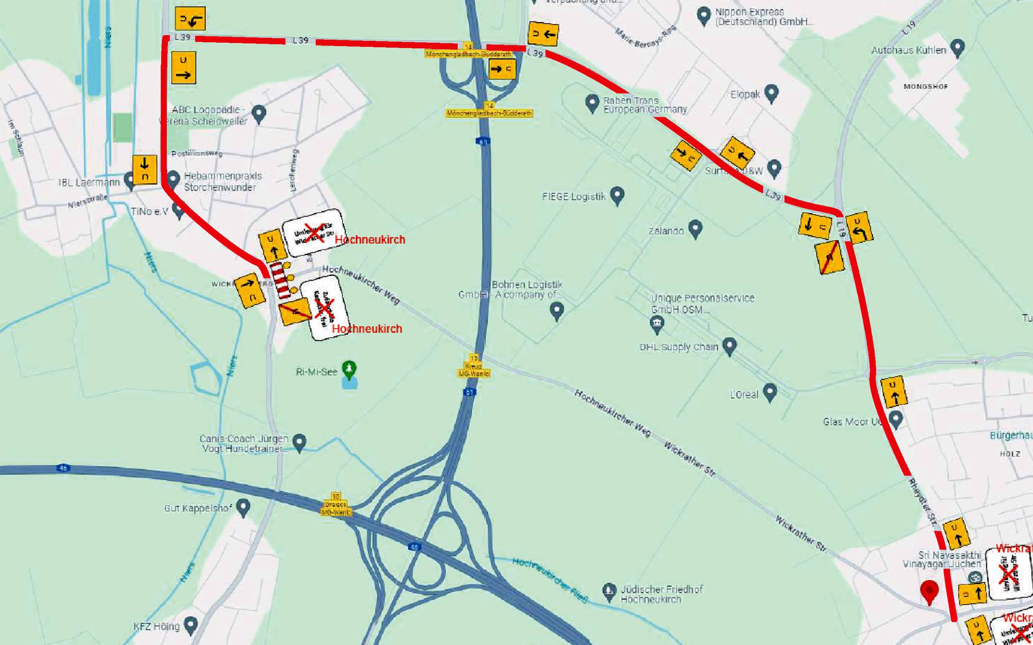 Bauarbeiten in der Ortsdurchfahrt Hochneukirch kündigt