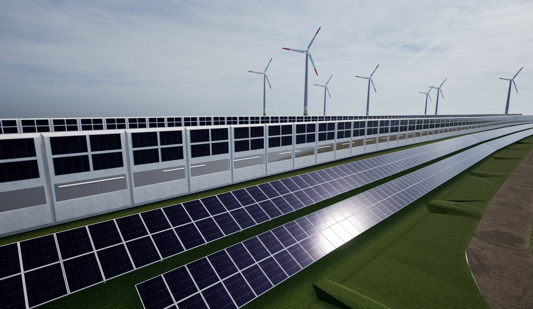 Die Illustration zeigt, wie die Solarautobahn