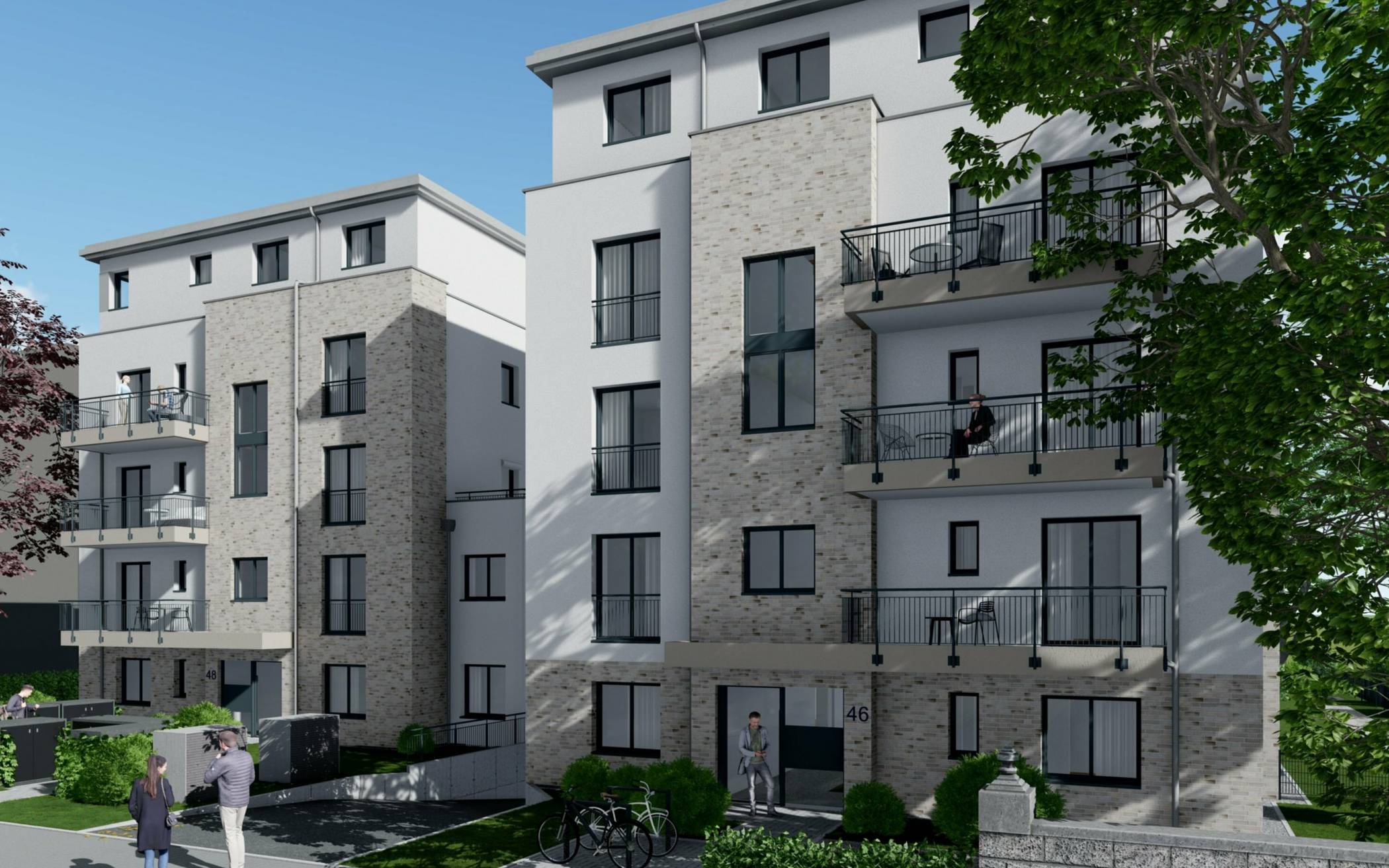  Die Stadtvillen an der Lindenstraße sollen einen differenzierten Wohnungsmix für alle Ansprüche (66 bis 127 Quadratmeter) in durchdachten, vielfach unterschiedlichen Grundrissen bieten. 