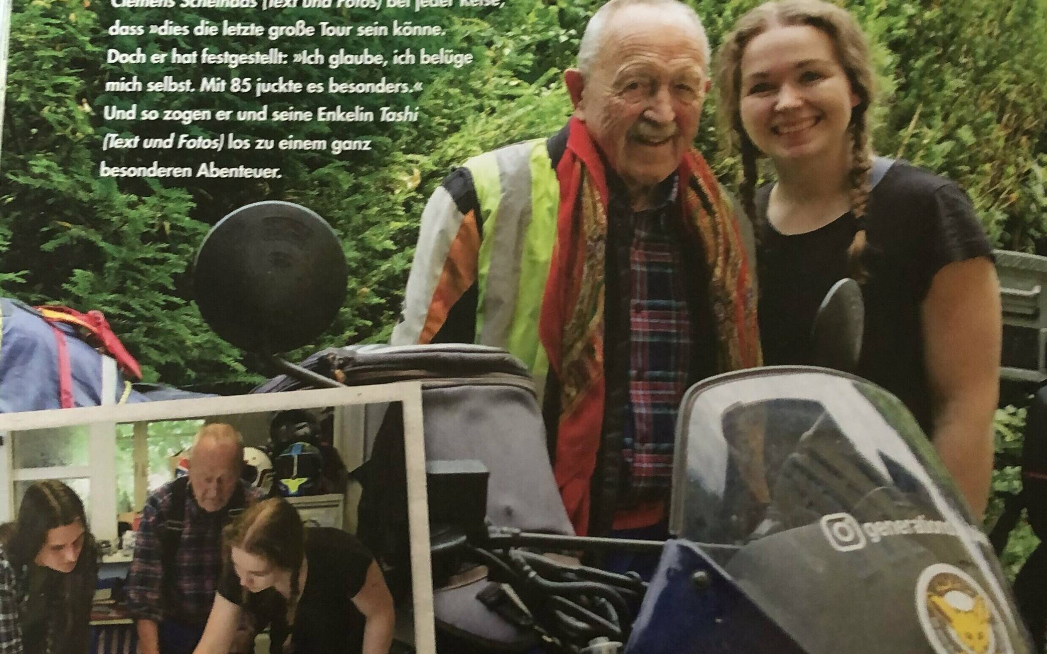  Clemens Schelhaas ist bekannt für seine Motorrad-Touren. Erst im vergangenen Jahr widmete die „Motorrad Abenteuer“ ihm und seiner Enkelin einen mehrseitigen, bilderreichen Bericht. Auch der Erft-Kurier hat mehrfach über ihn berichtet. Und der Senior beweist Energie: „Wenn mir noch Zeit bleibt, war das nicht meine letzte Marokko-Tour“. 