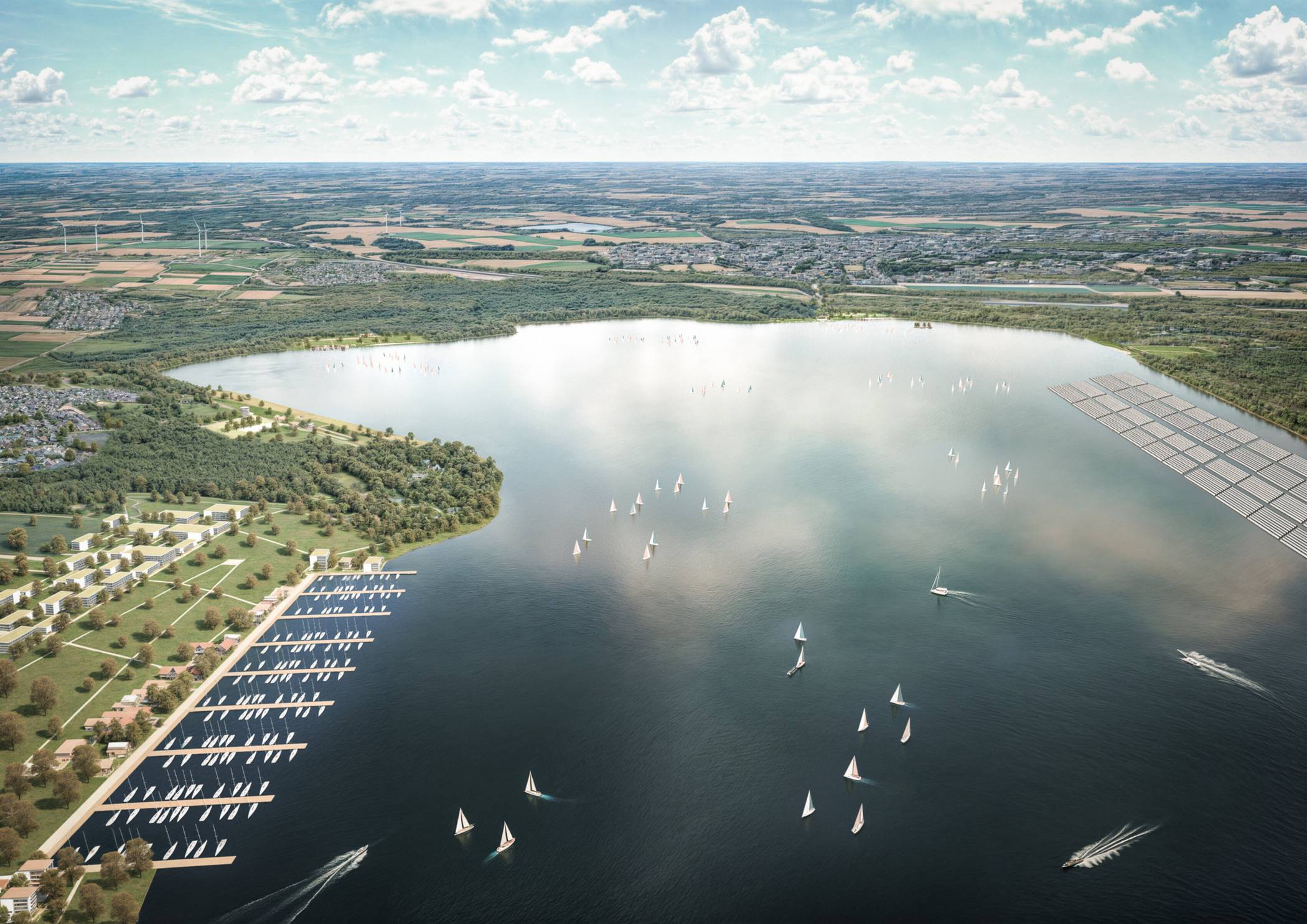 So könnte der künftige See mit Marina in Titz-Jackerath aussehen.
