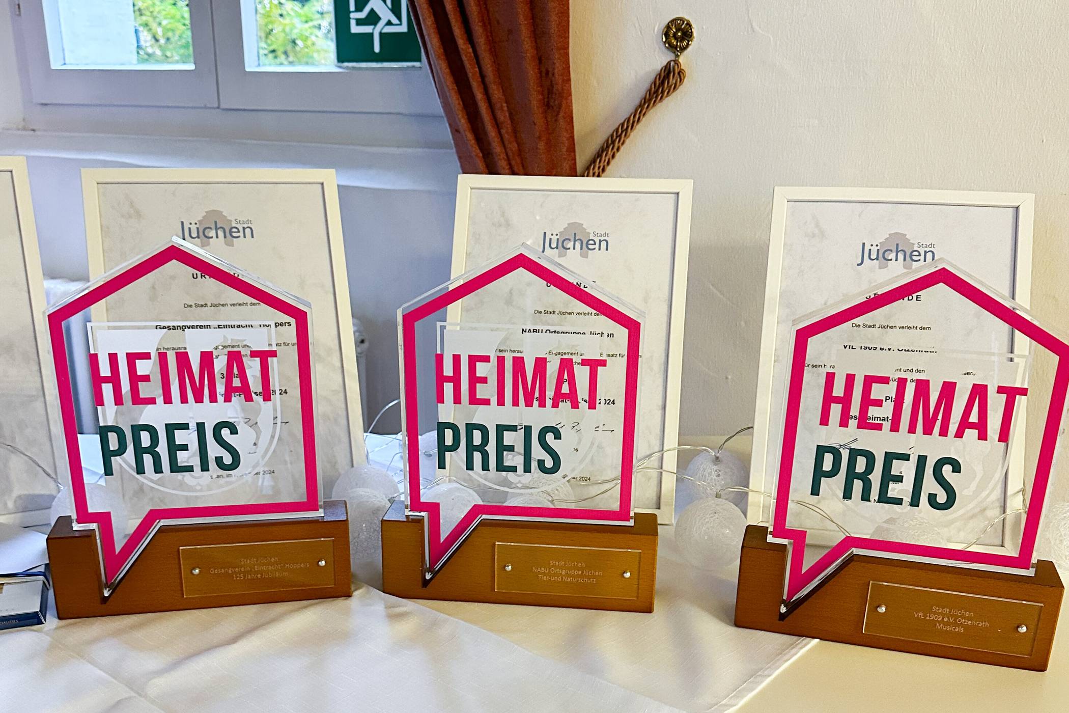  Die Stadt Jüchen verleiht auch in diesem jahr den Heimat-Preis. 