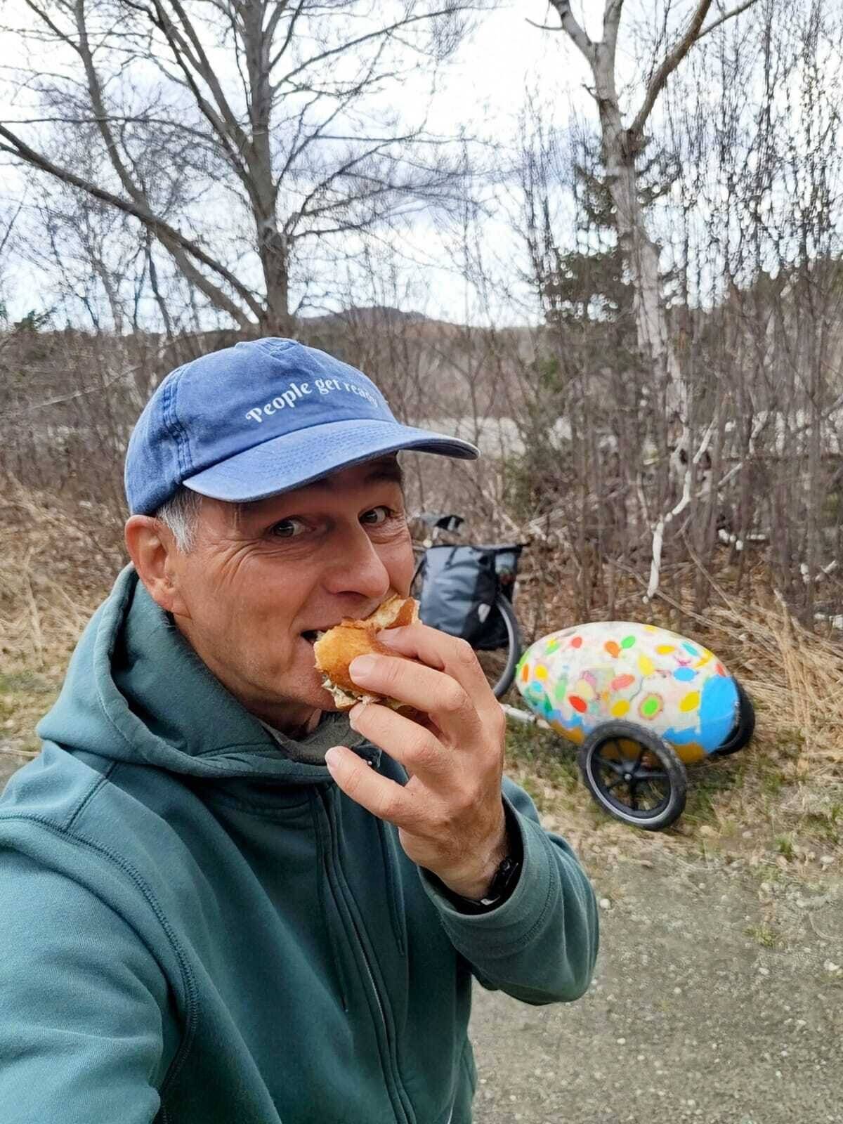 Das Brötchen mit dem frischen Lobster von meiner Gastgeberin Cathy schmeckt einfach...
