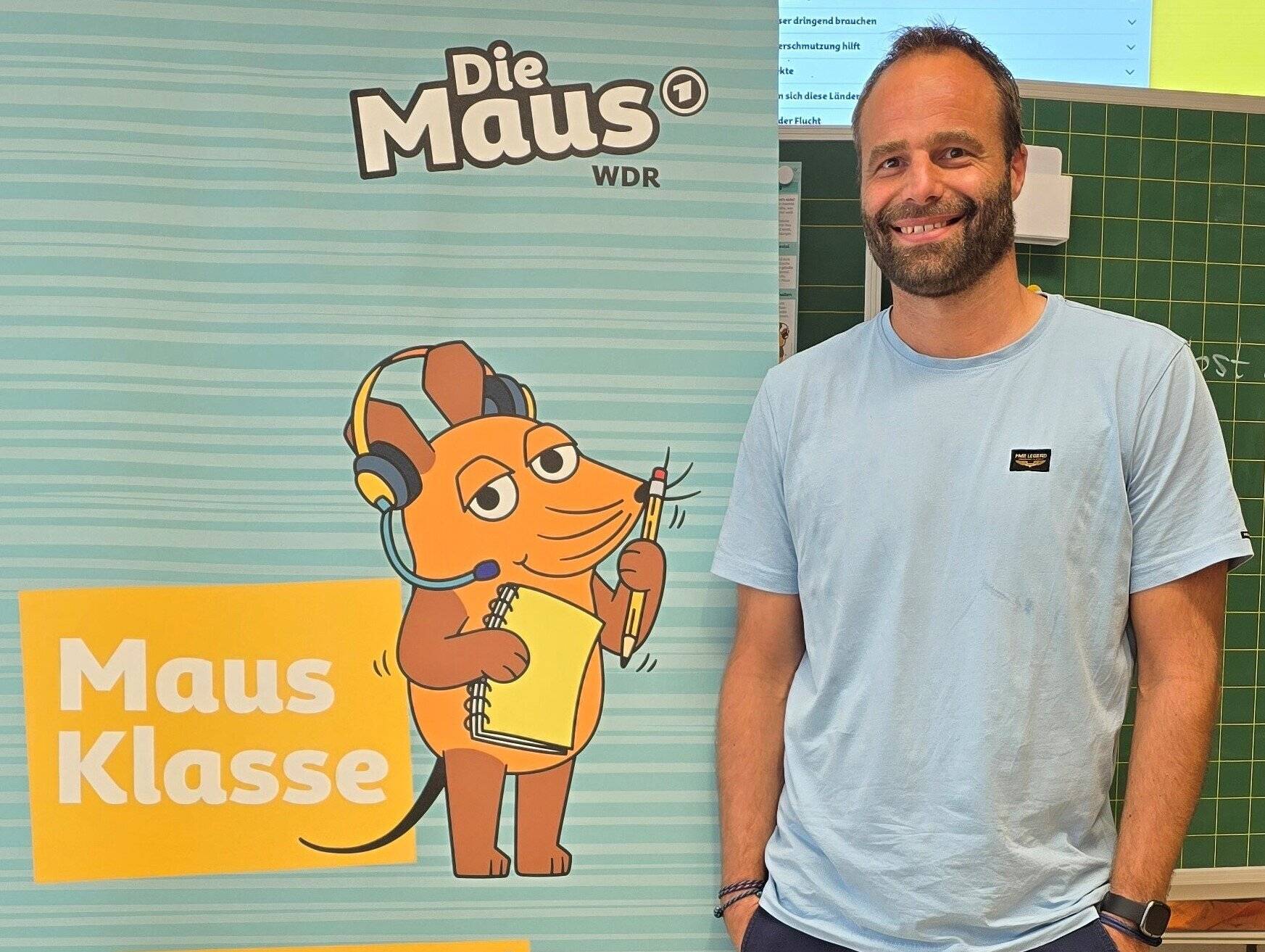  Gerko Siemer bei seinem Besuch in der „Maus“-Klasse. 