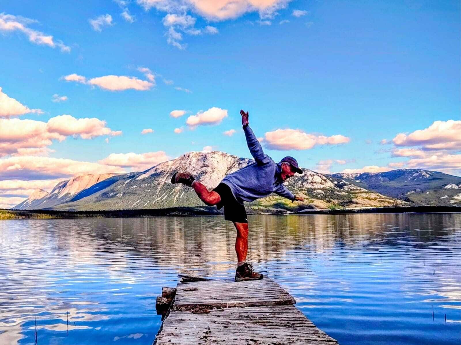  Klaus Lüttgen am Little Atlin Lake. 