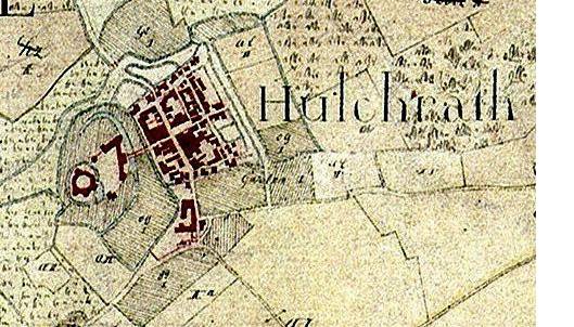 Tableau de Assemblage de la Commune de Hülchrath, um 1810 (Quelle: Rheinischer Städteatlas, Nr. 80, 2003).