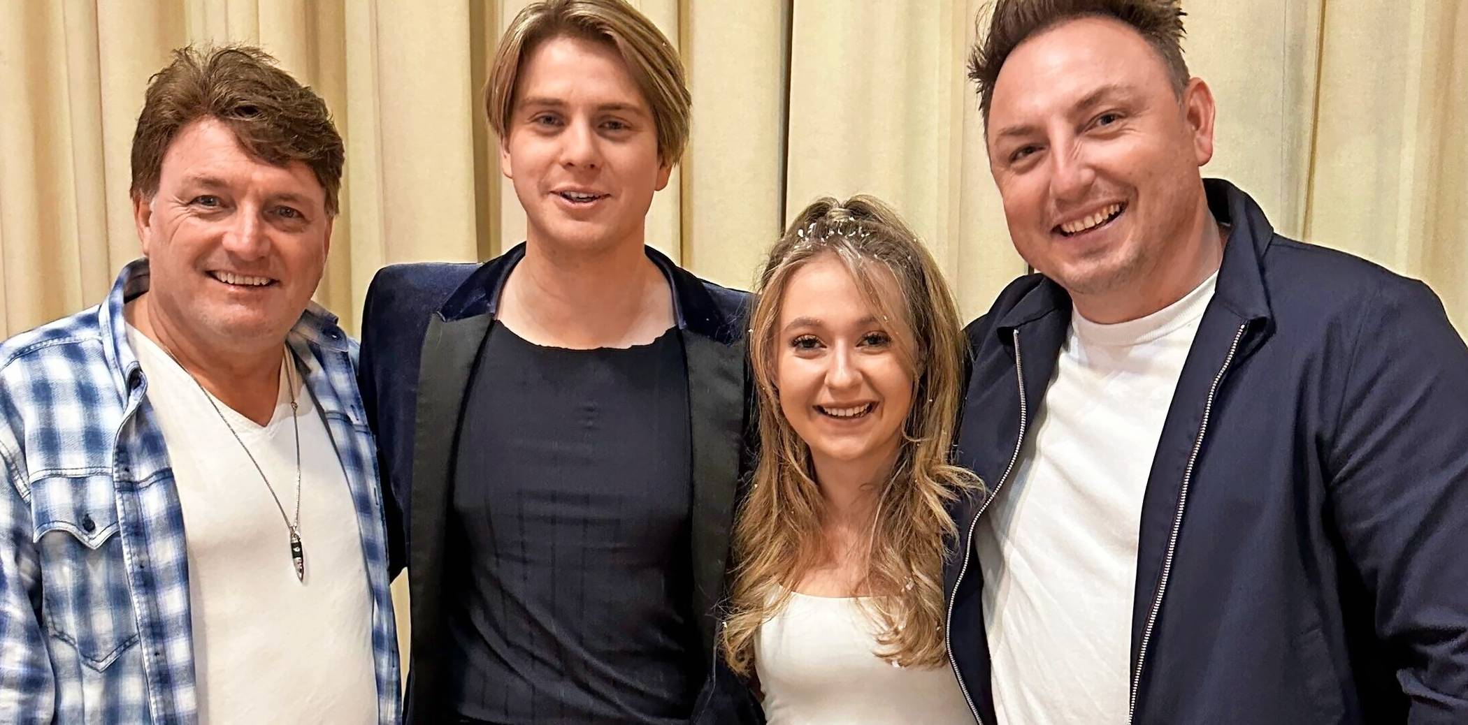 Danky Cigale mit Stars und Talenten: Vincent Gross, Lena Milewicz, Sascha Vodopija (oben), Charly Brunner, Bernd Stelter (Mitte) sowie Joyello Sabatelli (unten).  