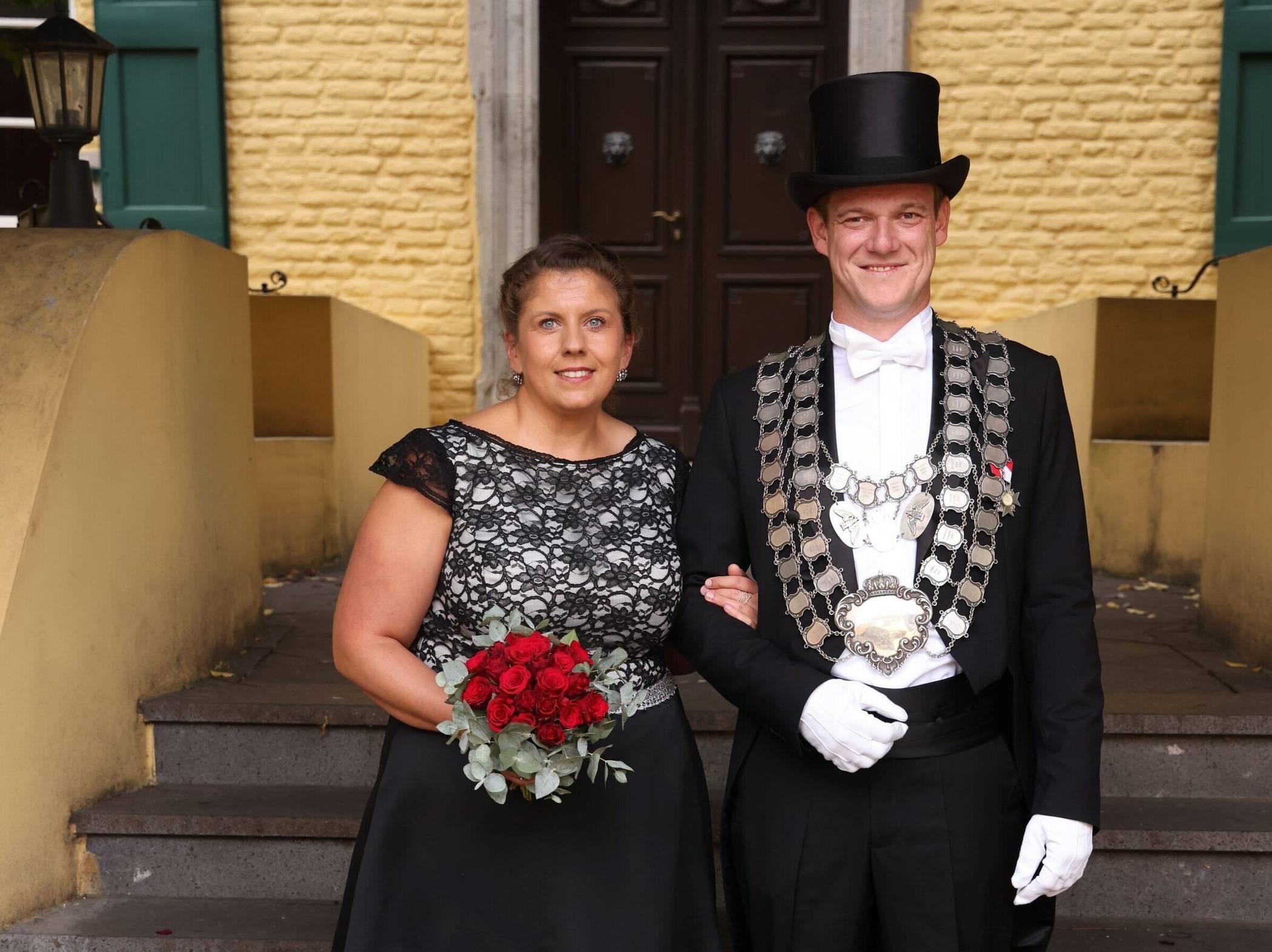 Das amtierende Königspaar des BSHV Jüchen S. M. Bastian und I. M. Königin Ulrike von der Weydt.  