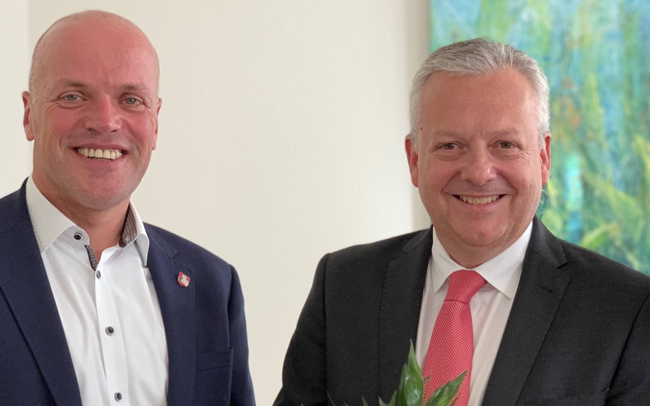 Bürgermeister Klaus Krützen und Kämmerer Arno