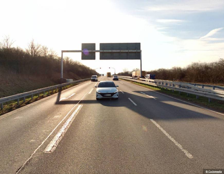 Baustelle auf der B59 zwischen Gustorf