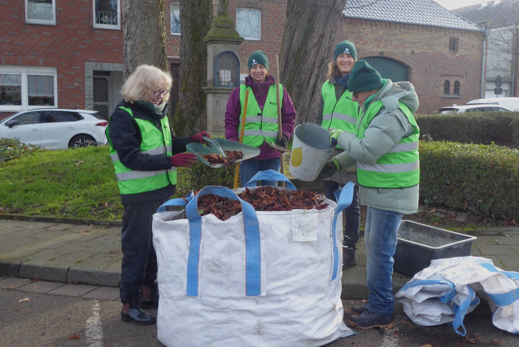  Das befallene Laub ist zusammengekehrt.  