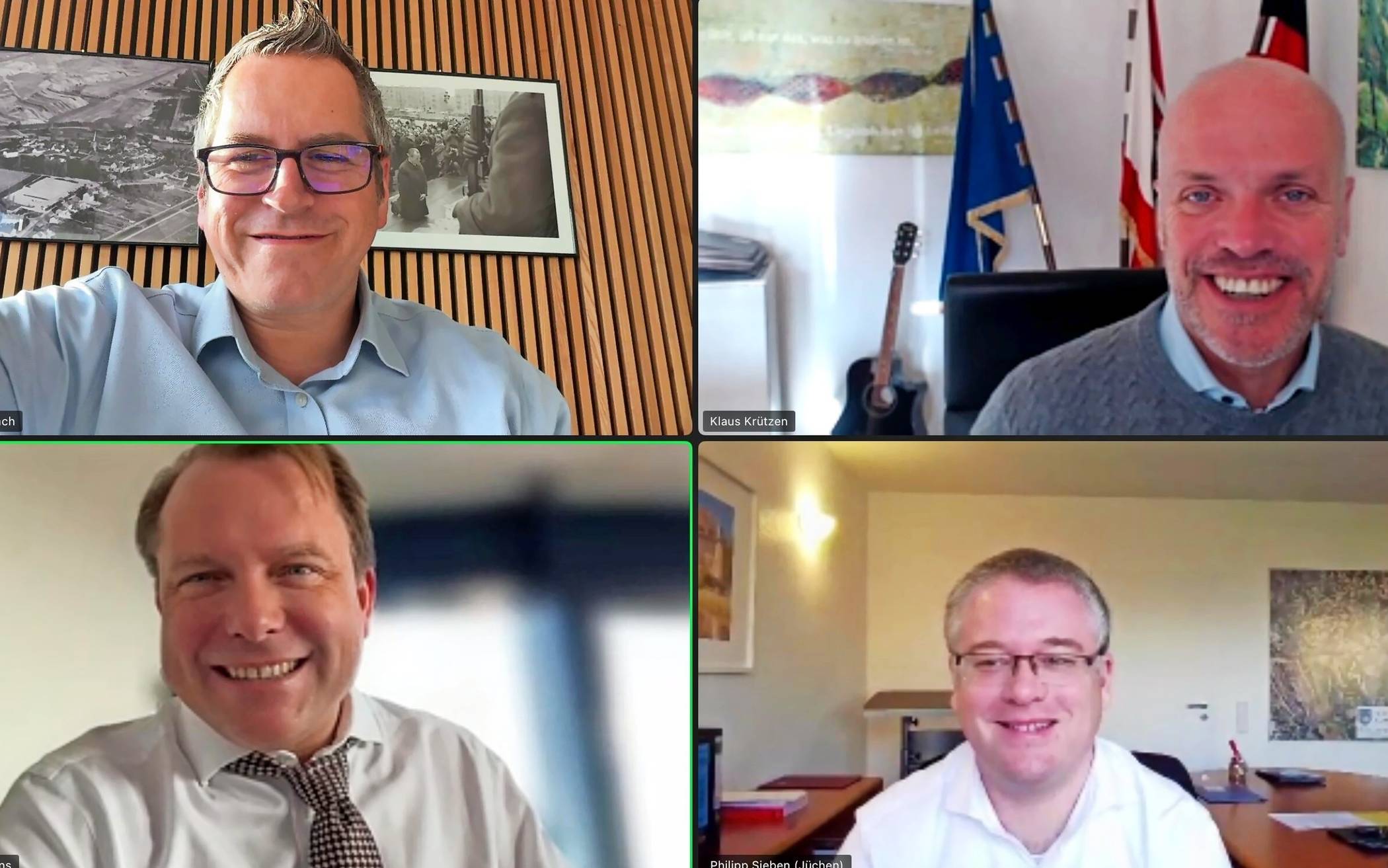 Das Bürgermeister-Quartett: Sascha Solbach, Klaus Krützen,