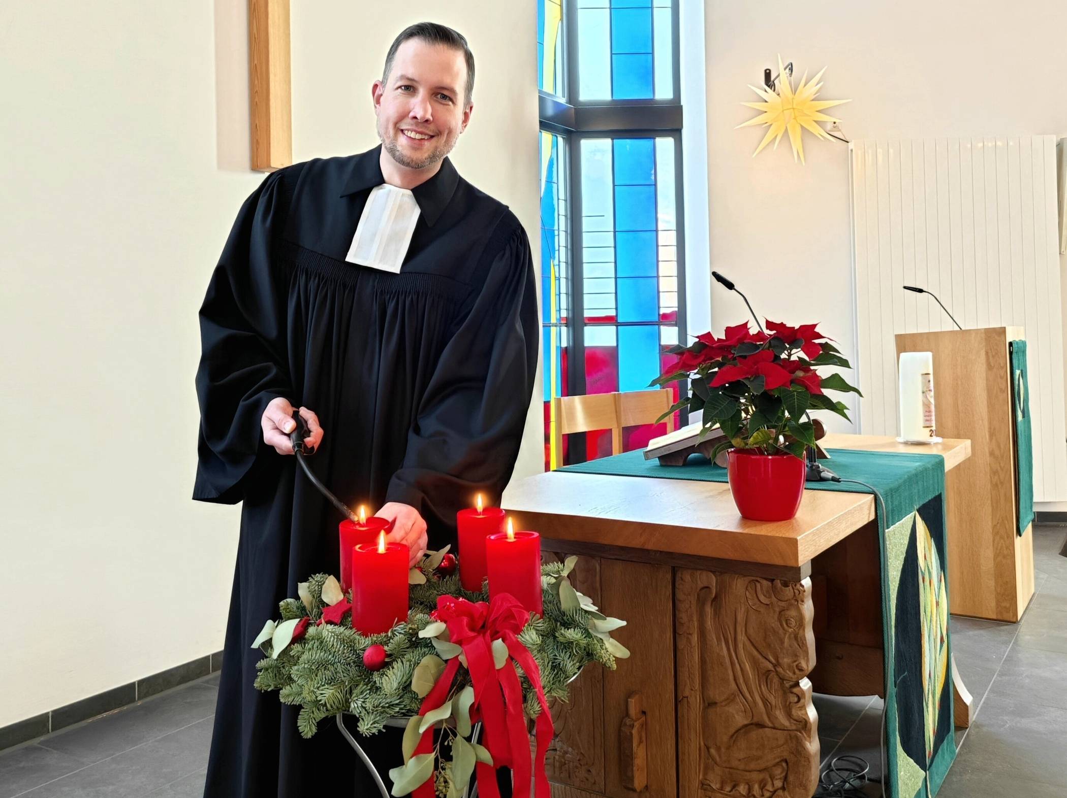  Marcel Mostert, Prädikant der Evangelischen Kirchengemeinde Jüchen.  