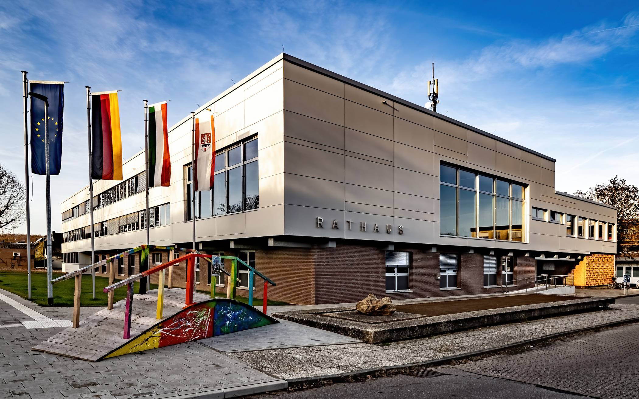 Das Rathaus in Kaster.