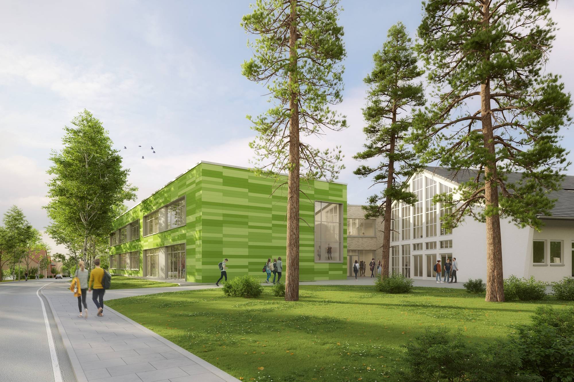 Moderner Anbau für die Oberstufe - Erweiterung des Silverberg-Gymnasiums in Bedburg startet