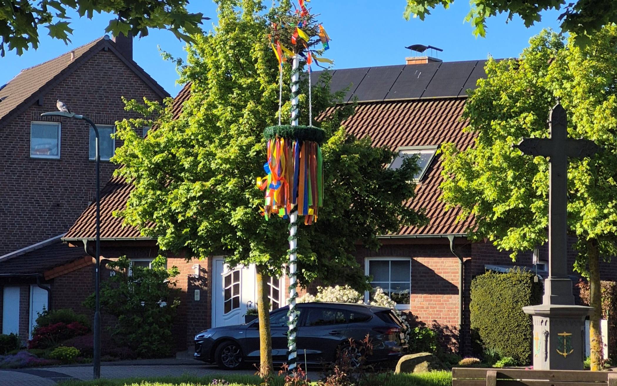 Der erste Maibaum am Priesterather Dorfanger