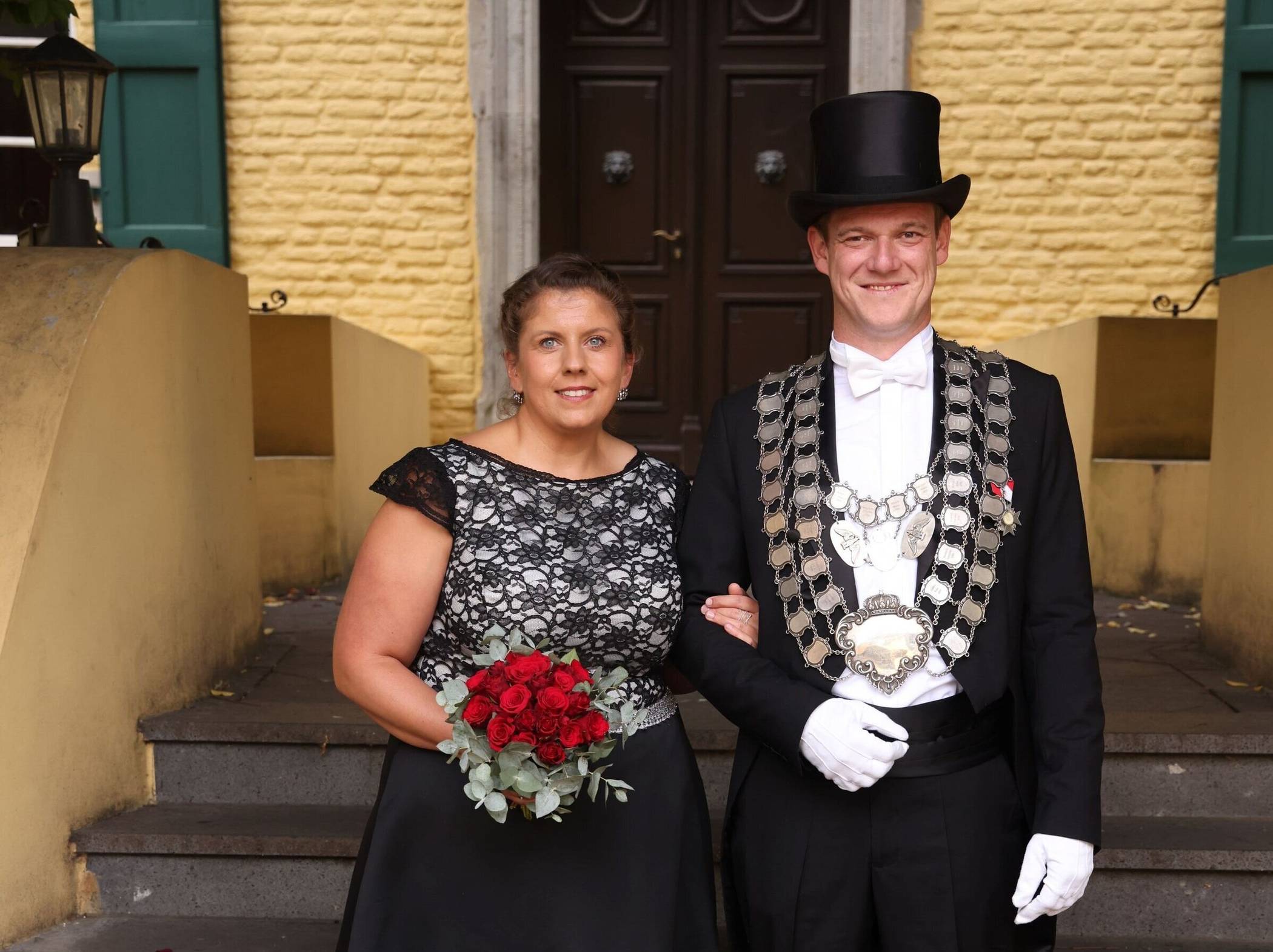  Das amtierende Königspaar des BSHV Jüchen S. M. Bastian und I. M. Königin Ulrike von der Weydt.  