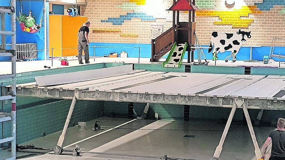  Parallel zur Hubboden-Sanierung fanden auch die anderen Arbeiten im Sonnenbad statt. 