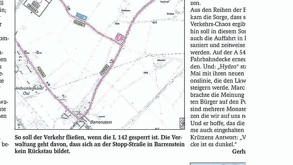  Der Erft-Kurier wies schon vor einer Woche auf die Gefährdung der Barrensteiner durch die Umleitungspläne der Stadt hin. Leo Oehmen ist das Lachen inzwischen vergangen. 