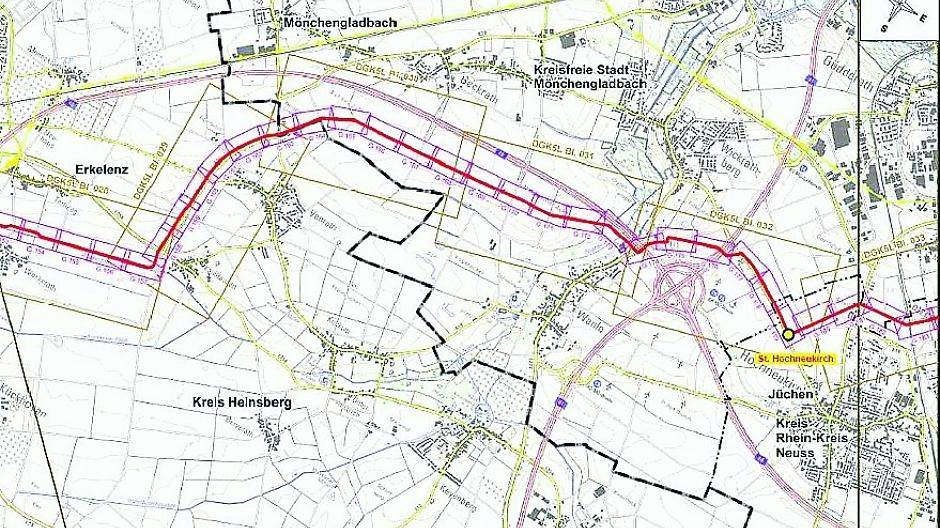  So sah der ursprüngliche Plan aus: Die Zeelink-Trasse sollte mitten durch die Apfelplantage der Scheufens verlaufen. 