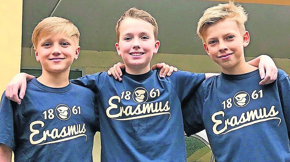  Von links nach rechts: Die Jüchener Vincent Schleifer, Jonah Ruyters, Tim Reinartz waren mit dabei bei „der besten Klasse Deutschlands“. 