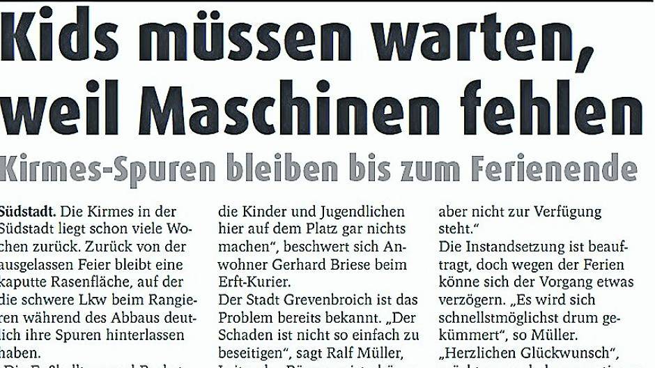  Peter Mühlenbroich erklärt, warum auf dem zerfruchten Schützenplatz in der Südstadt bis dato nichts passiert ist ... 