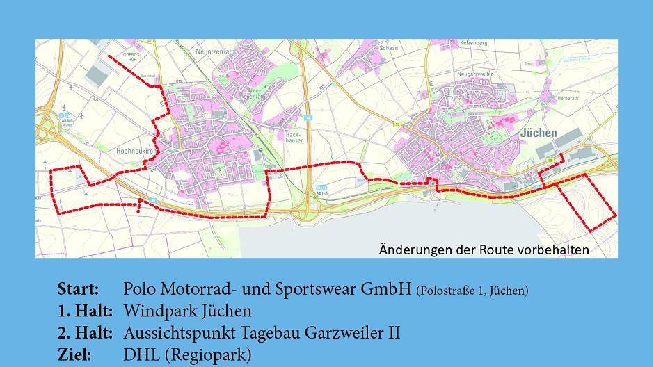  Der Streckenverlauf der Radtour, zu der Bürgermeister Harald Zillikens am Freitag einlädt. 
