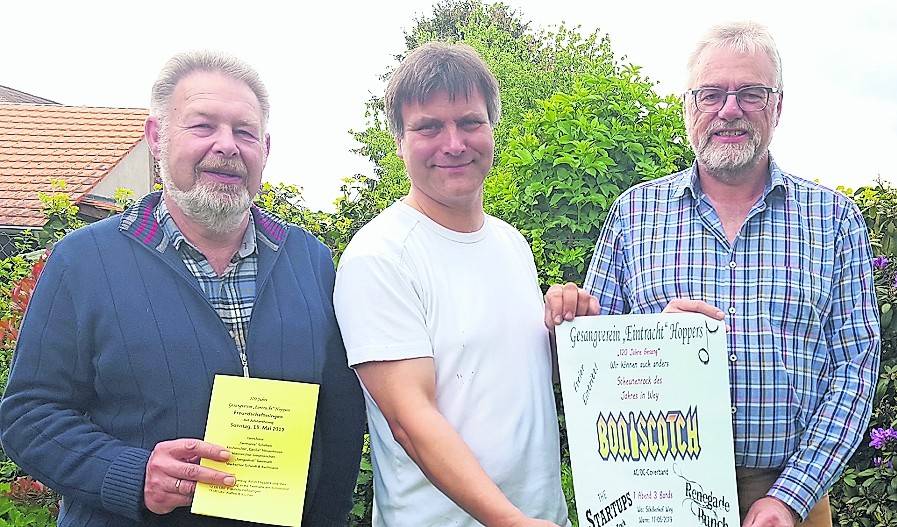 Wilhelm Dauben (links) mit Vorsitzendem Hartmut Strommenger (mitte) und Geschäftsführer Walter Kämmerling.