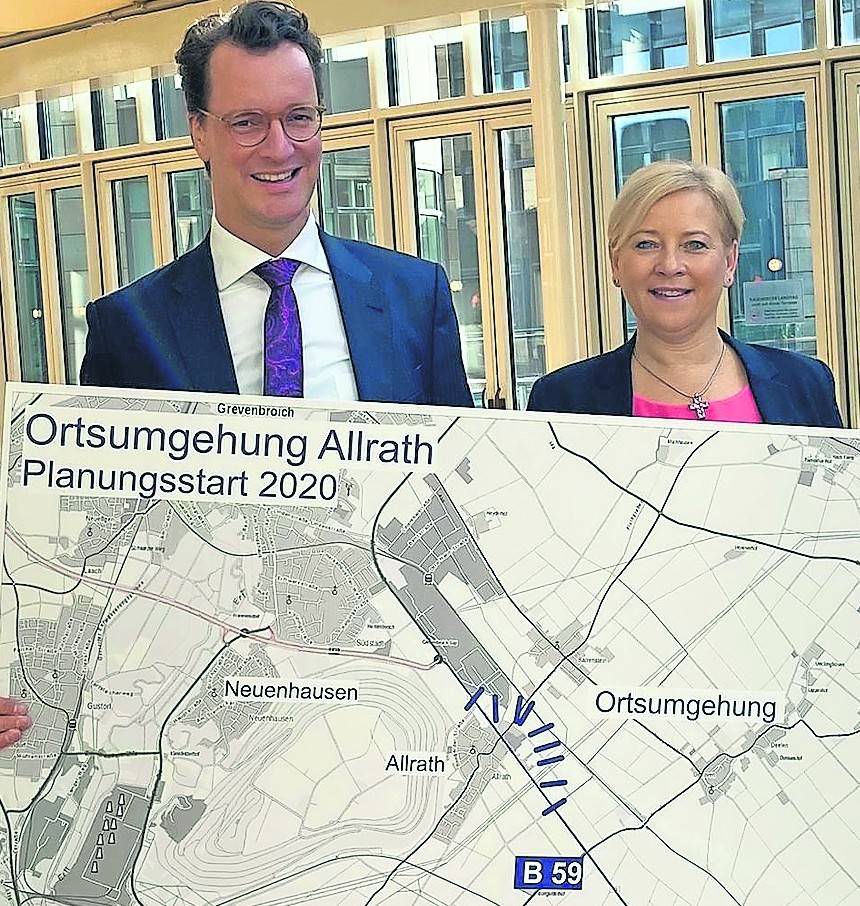  Hendrik Wüst und Heike Troles arbeiten weiterhin gut zusammen. Jetzt ist es gelungen, die Allrather Ortsumgehung „nach vorne zu schieben“.  