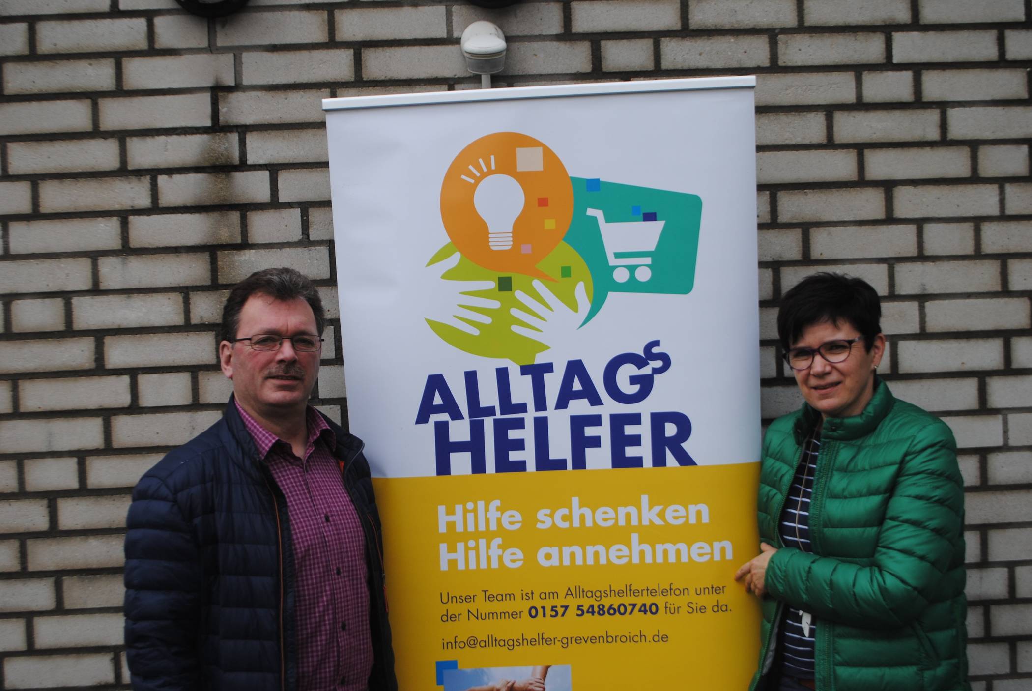  Im Kernteam wirken Birgit Steins, die hauptamtliche Verantwortliche, und Jürgen Weidemann vom Caritas-Verband im Rhein-Kreis.  