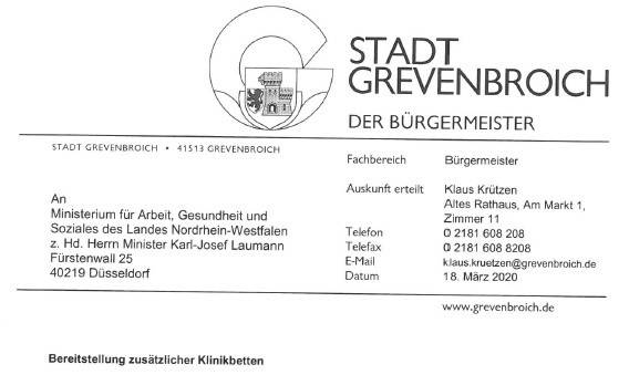  Bürgermeister Krützen hat Landes-Gesundheitsminister Laumann die Zelte am Hagelkreuz angeboten. 
