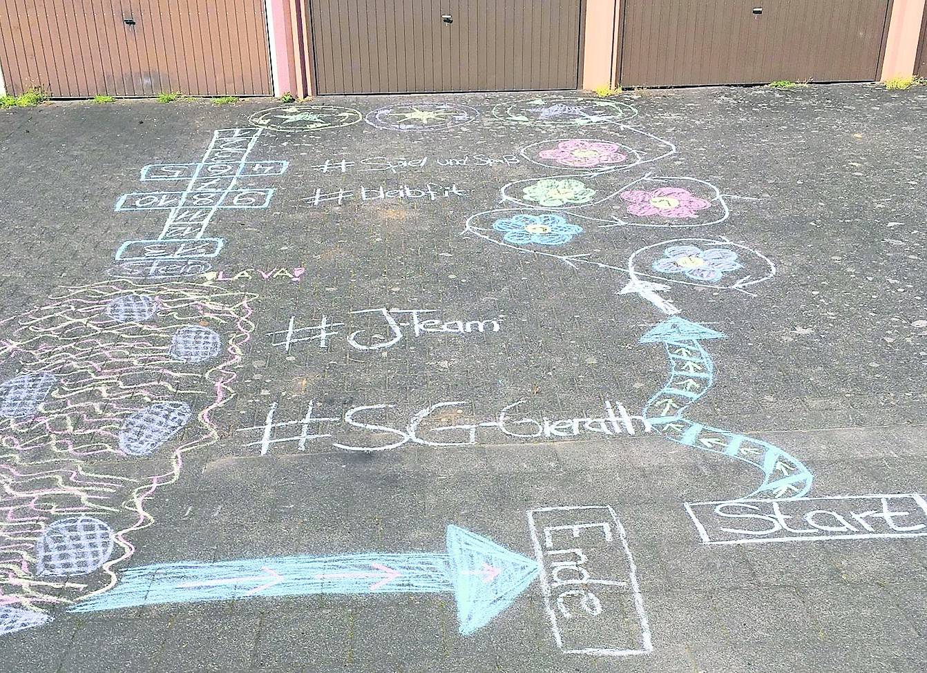  Venka Koglin rief die Aktion der Bewegungs-Parcours ins Leben. 25 solcher Bilder wurden am Wochenende im Stadtgebiet für die Kinder auf den Boden gemalt.  