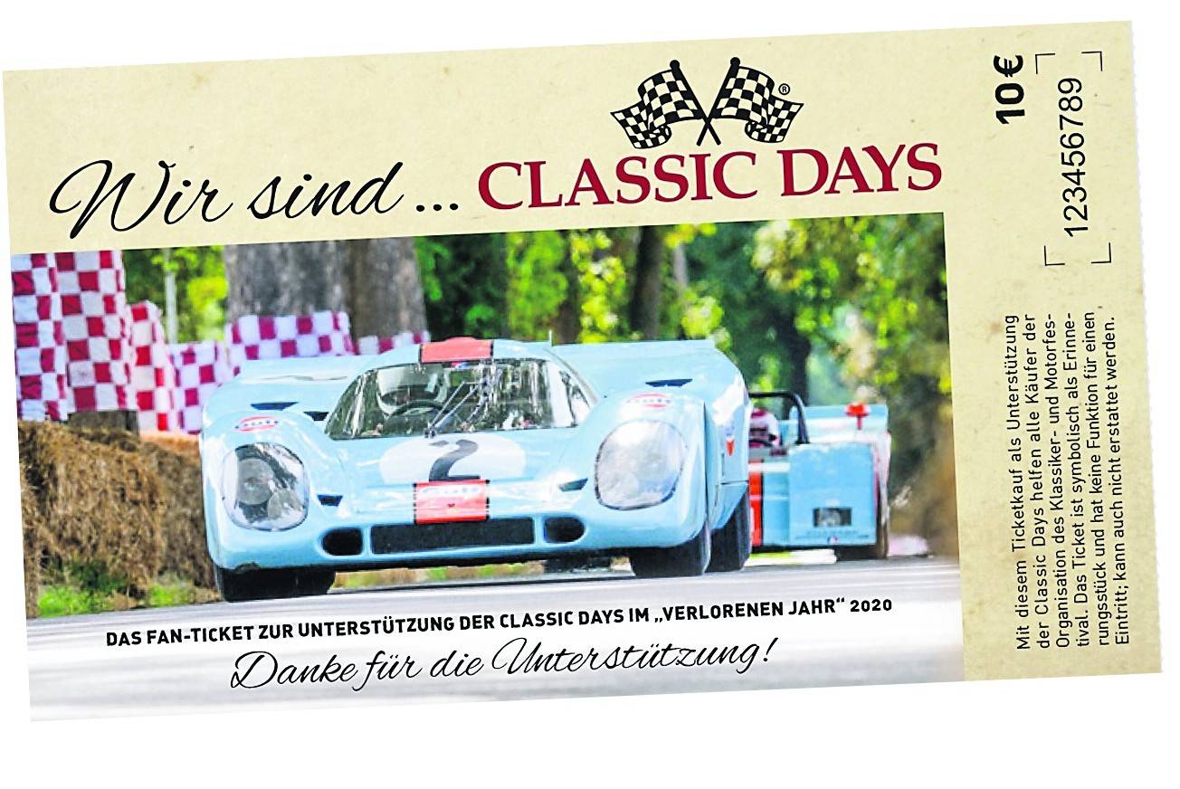  Helfen auch Sie, die „Classic Days“ über die Krise zu retten. 