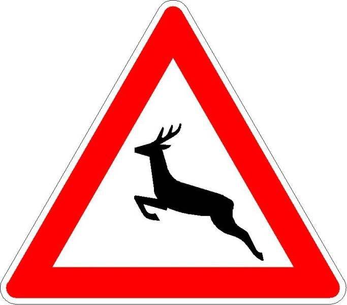  Das Verkehrszeichen "Wildwechsel". 