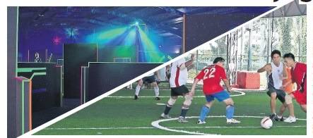  Nur zwei der Angebote. die sich Michael Heesch im neuen „Haus der Jugend“ vorstellen könnte: Lasertag oder Indoor-Football kommen bei jungen Menschen gut an. 